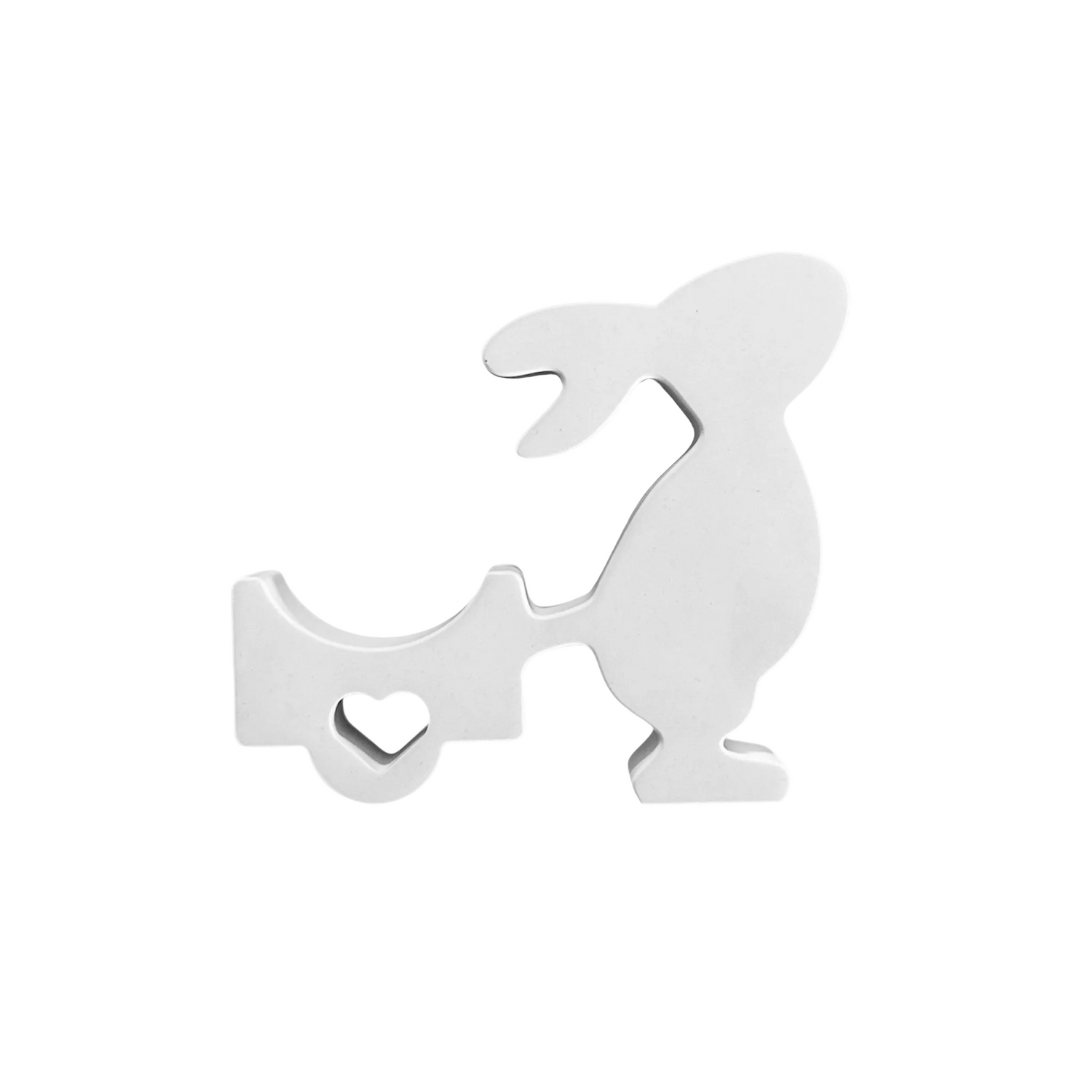 Handgemachter Deko-Hase mit Wagen aus Raysin – Minimalistisches Oster-Design Plottarie Manufaktur