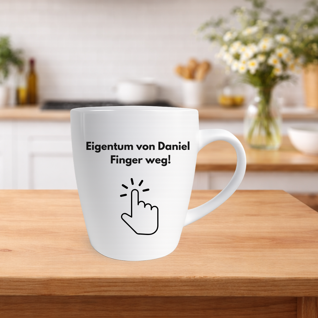 Personalisierte Tasse mit Spruch Plottarie Manufaktur