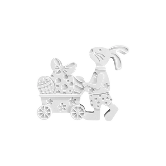 Osterhase mit Bollerwagen – Handgefertigte Deko aus Raysin Plottarie Manufaktur