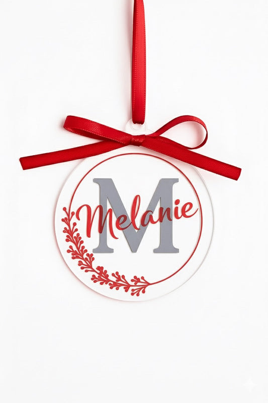 Personalisierte Weihnachtskugel mit Namen | Acryl oder Holz Plottarie Manufaktur