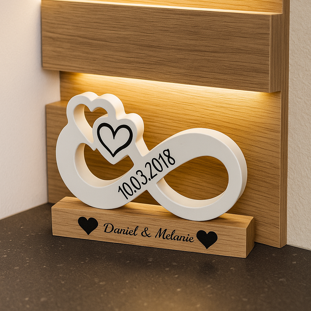 Unendlichkeitsschleife personalisiert mit Namen & Datum Plottarie Manufaktur