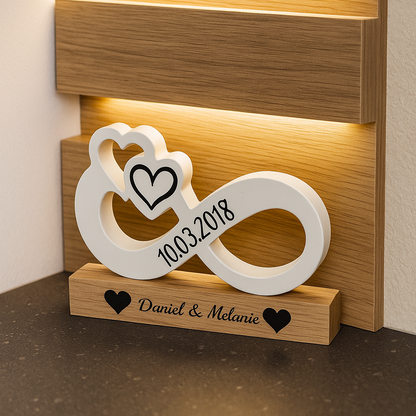 Unendlichkeitsschleife personalisiert mit Namen & Datum Plottarie Manufaktur