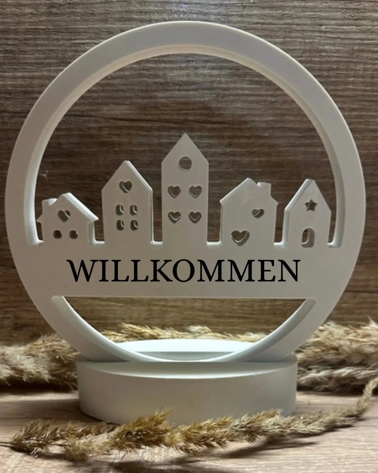 Häuserloop - Willkommensschild mit Wunschtext Craftskram
