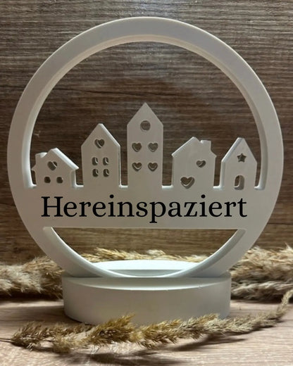 Häuserloop - Willkommensschild mit Wunschtext Craftskram