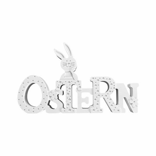 Handgemachter Oster-Schriftzug aus Raysin – Moderne Osterdeko "Ostern" mit Hase Plottarie Manufaktur