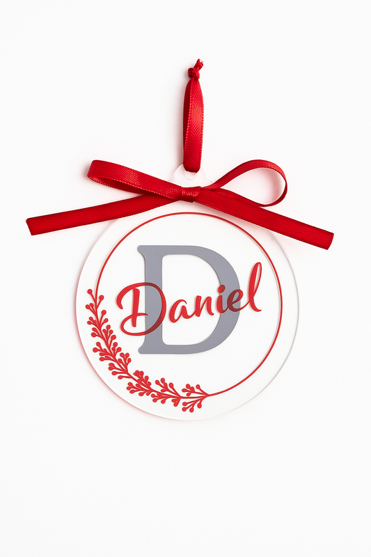 Personalisierte Weihnachtskugel mit Namen | Acryl oder Holz Plottarie Manufaktur